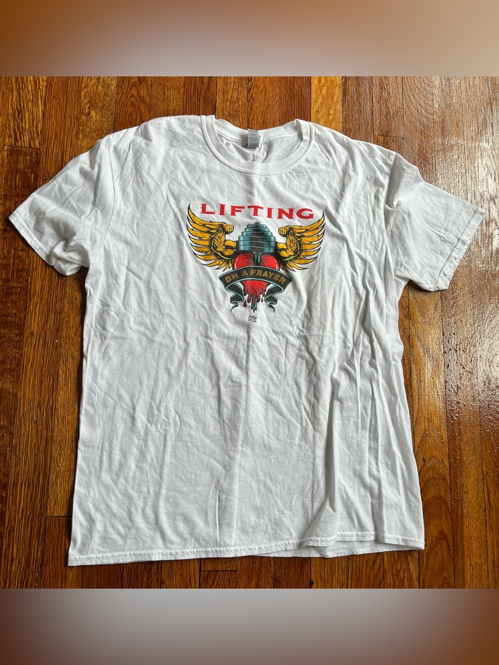 Lifting on a prayer t shirt
